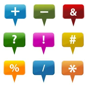 Icons on dialogue bubble Illustrazione stock