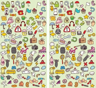 Icons Differences Visual Game Stock Illustration