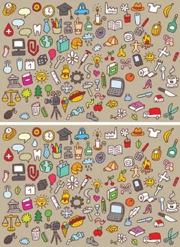 Icons Differences Visual Game Иллюстрация