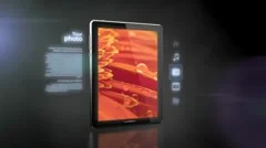 Icons with digital tablet and changing screen Stock After Effects