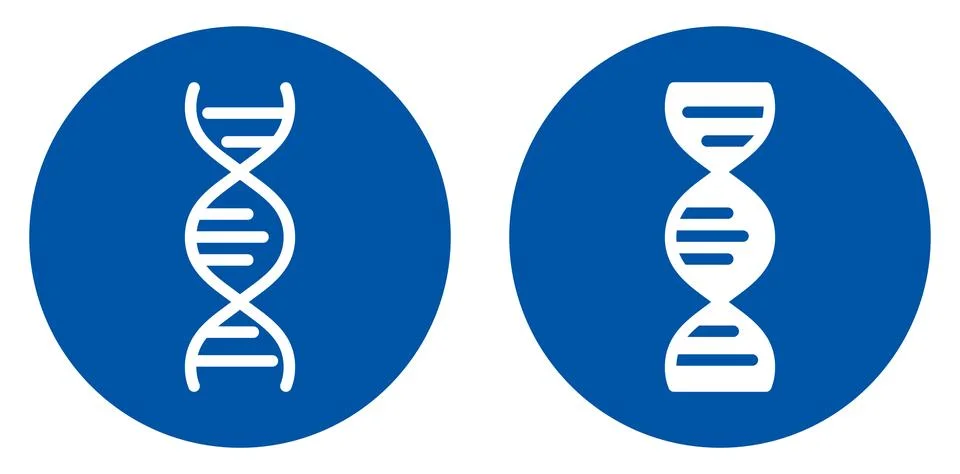 Icons of DNA Structure in Circular Design for Science and Biology Concepts Stock Illustration