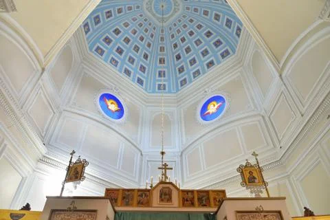 The icons on the dome of the chapel of the Holy Trinity in Gatch Stock Photos
