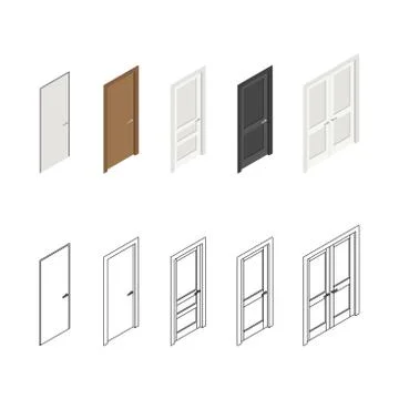 Icons of doors Stock Illustration