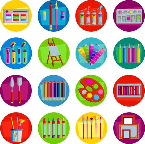 Icons for drawing Stock Illustration