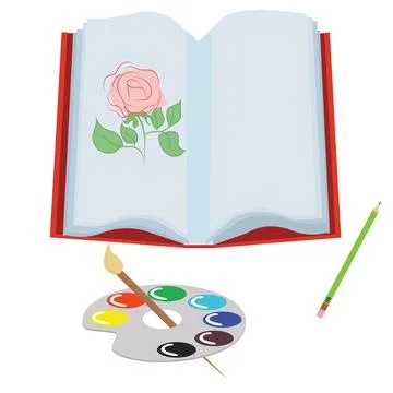 Icons for drawing lesson. Vector illustration. Stock Illustration