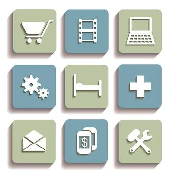 Icons of drop shadow Stock Illustration