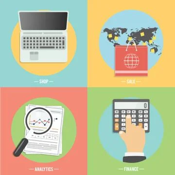 Icons for e-commerce, delivery, online shopoing. Stock Illustration