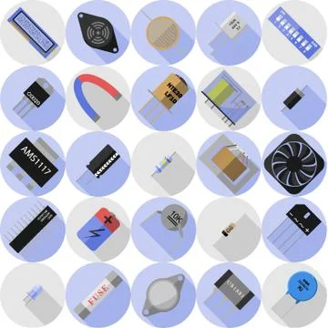 Icons of electronic components Stock-Illustration
