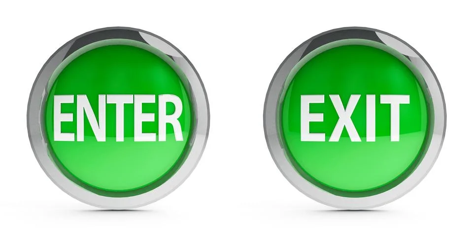 Icons enter &amp; exit with highlight Stock Illustration