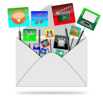 Icons in the envelope Stock-Illustration