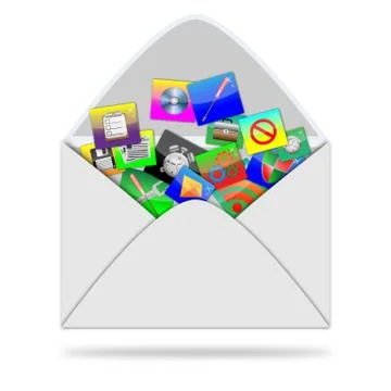 Icons in the envelope Stock-Illustration