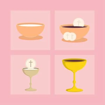 Icons first communion Stock Illustration
