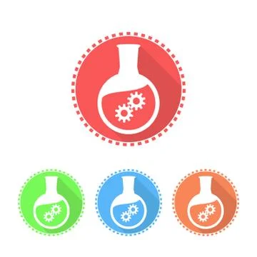 Icons of flat-bottomed flask Ilustración de archivo