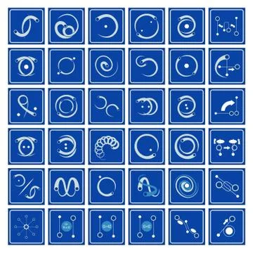 Icons in flow arts Stock Illustration