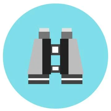 Icons forest in a flat style. Vector image on a round colored background. Ele Stock Illustration