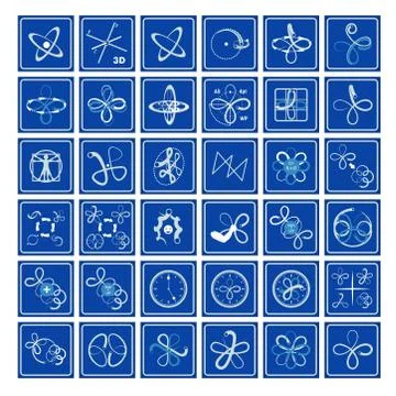 Icons. Geometry in flow arts Stock Illustration