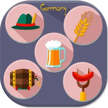 Icons of Germany Illustrazione stock
