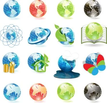 Icons globe Stock Illustration