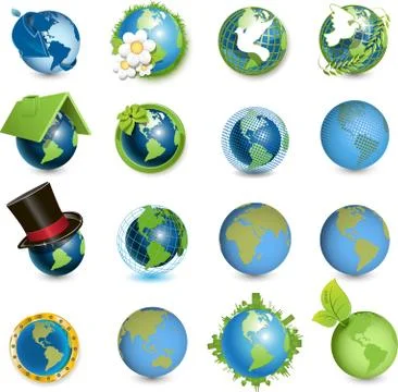 Icons globe Stock Illustration
