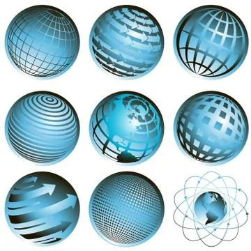 Icons globe Illustrazione stock