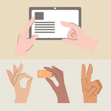 Icons hands making activities Stock Illustration