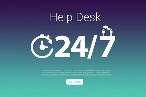 Icons with help desk text Stock Illustration
