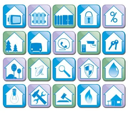 Icons House Vector Collection Stock Illustration