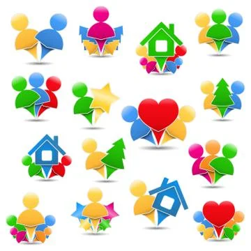 Icons with Humans 스톡 일러스트