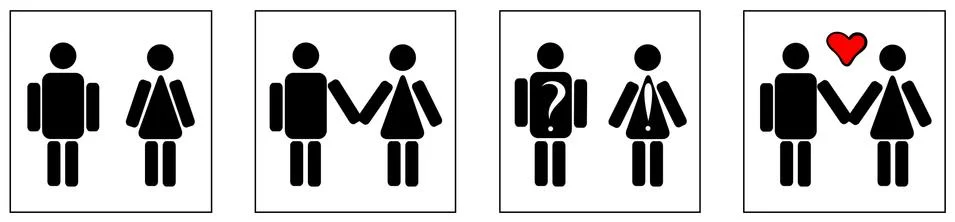 Icons illustrating developing relations Stock Illustration