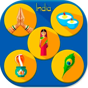 Icons of India Stock Illustration