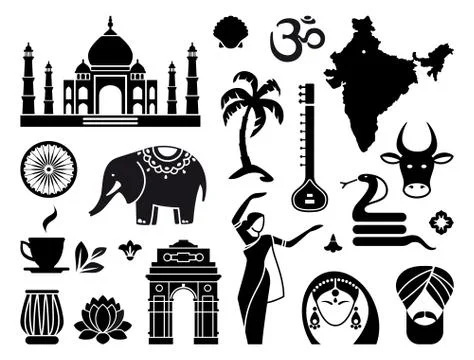 Icons of India Stock Illustration