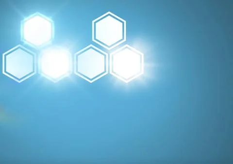 Icons interface of hexagons over blue background Stock Illustration