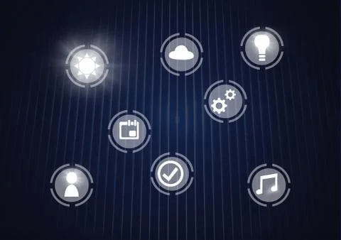 Icons interface of Internet Of Things over blue background イラスト素材