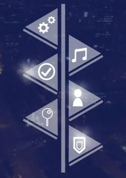 Icons interface of Internet Of Things over blue background Stock Illustration