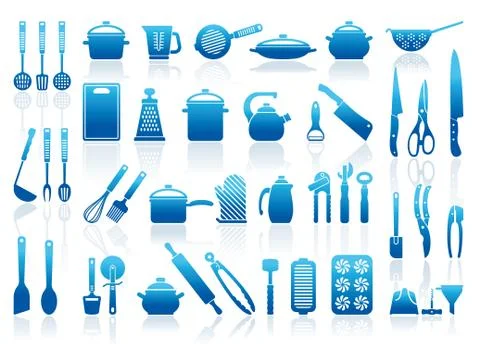 Icons of kitchen ware Stock Illustration