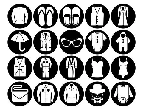 Icons logo universal set for web and mobile. Stock Illustration