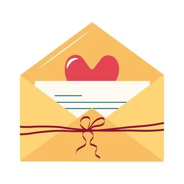 Icons for love message in an envelope, SMS, a note on a piece of paper Stock Illustration