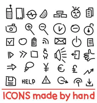 Icons made by hand Stock Illustration