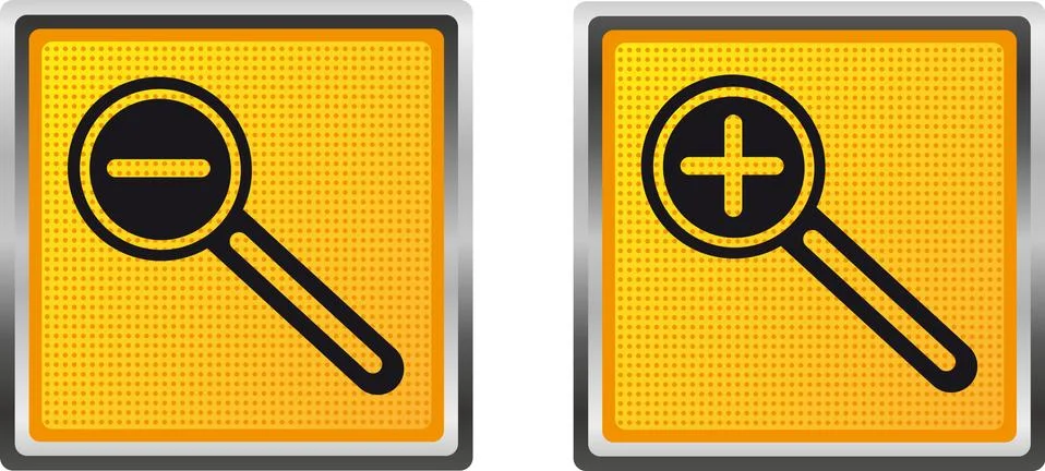 Icons magnifier increase and decrease for design illustration Stock Illustration
