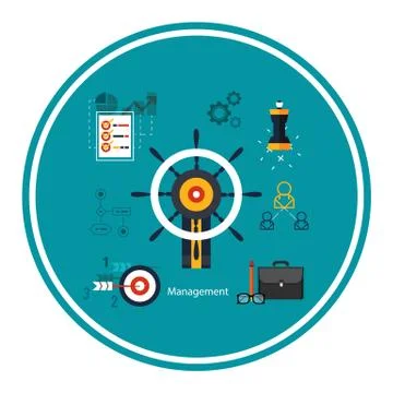 Icons for management concept Stock Illustration