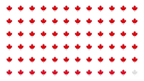 Icons of maple increasing from left to right, changing colors as they overlap Stock Footage 286757454