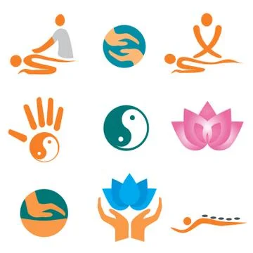 Icons of massage Stock Illustration