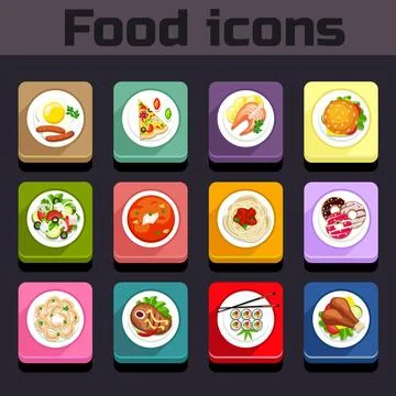 Icons meal plan view Stock Illustration