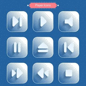 Icons for media player. Stock Illustration