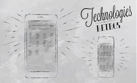 Icons modern technology Stock Illustration