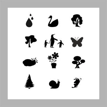 Icons of nature Stock Illustration