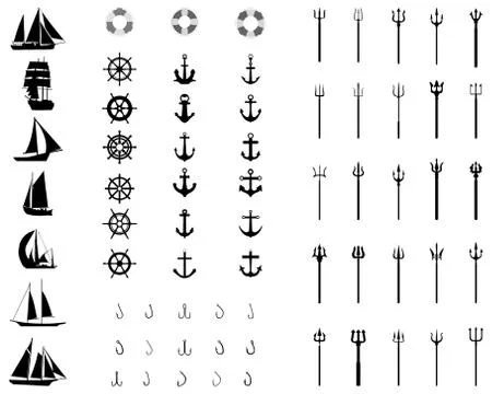 Icons of nautical Stock Illustration
