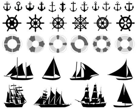 Icons of nautical Stock Illustration