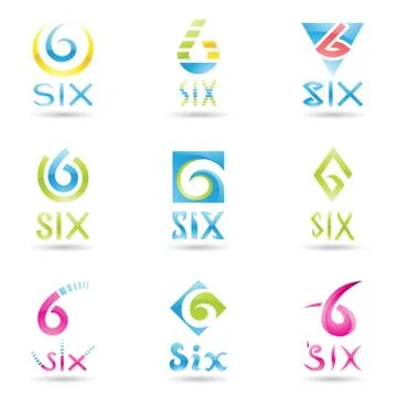 Icons for Number 6 Stock Illustration