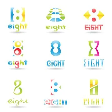Icons for Number 8 Stock Illustration